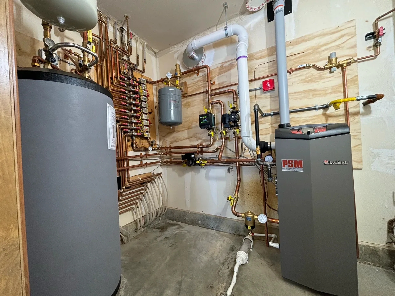Lochinvar boiler, manifolds and indirect tank